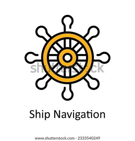 Ship Navigation Filled Outline Icon Design illustration. Map and Navigation Symbol on White background EPS 10 File