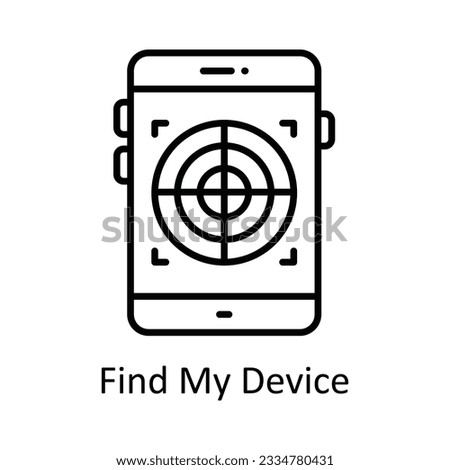 Find My Device Outline Icon Design illustration. Map and Navigation Symbol on White background EPS 10 File