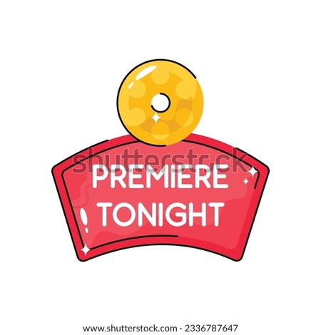 Premiere tonight vector filled outline Sticker. EPS 10 file