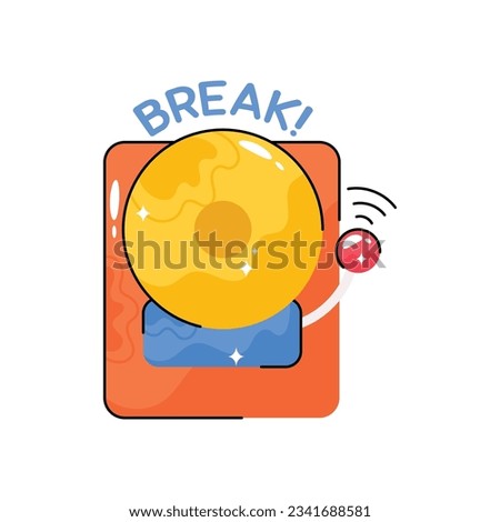Break doodle vector filled outline Sticker. EPS 10 file