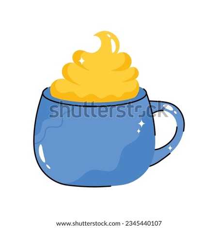 Coffee doodle vector filled outline Sticker. EPS 10 file