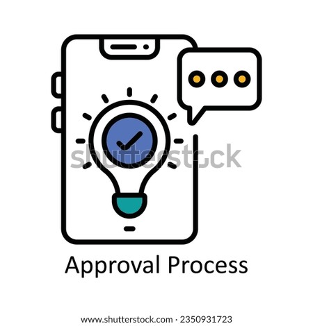 Approval Process Filled Outline Icon Design illustration. Product Management Symbol on White background EPS 10 File