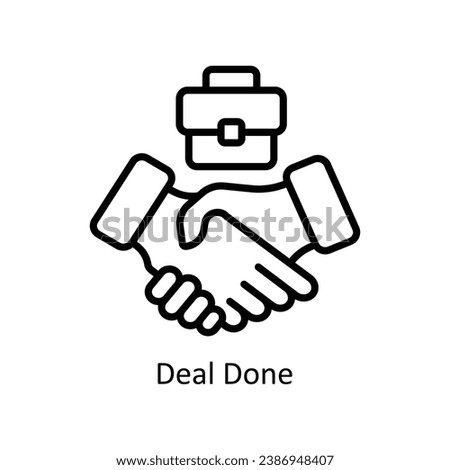 Deal Done vector outline Icon Design illustration. Business And Management Symbol on White background EPS 10 File