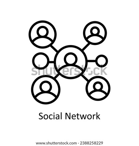 Social Network vector outline Icon Design illustration. Business And Management Symbol on White background EPS 10 File