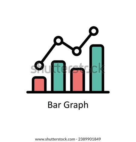 Bar Graph vector filled outline Icon Design illustration. Business And Management Symbol on White background EPS 10 File