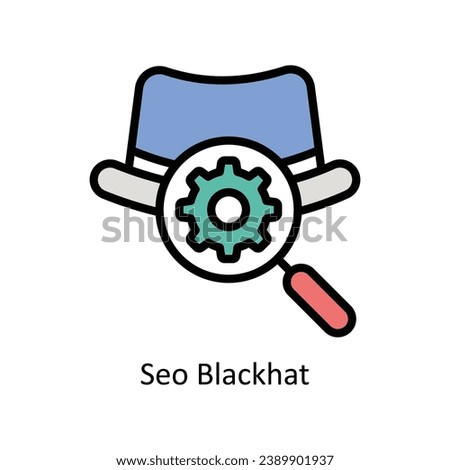 SEO Black hat vector filled outline Icon Design illustration. Business And Management Symbol on White background EPS 10 File
