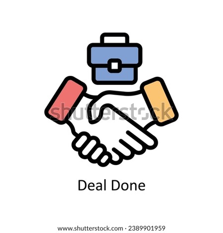 Deal Done vector filled outline Icon Design illustration. Business And Management Symbol on White background EPS 10 File