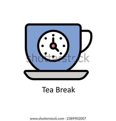 Tea Break vector filled outline Icon Design illustration. Business And Management Symbol on White background EPS 10 File