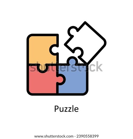 Puzzle vector filled outline Icon Design illustration. Business And Management Symbol on White background EPS 10 File