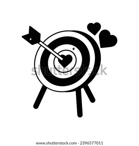 Love Target doodle vector outline Sticker. EPS 10 file