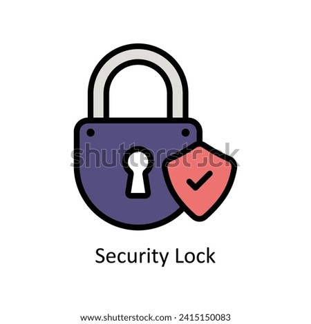 Security Lock vector Filled outline icon style illustration. EPS 10 File