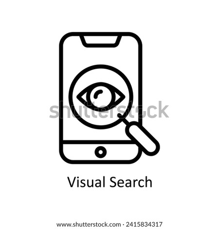 Visual Search vector  outline icon style illustration. EPS 10 File