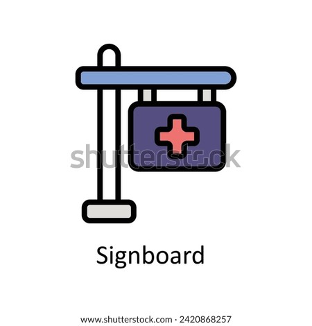 Signboard vector Filled outline icon style illustration. EPS 10 File