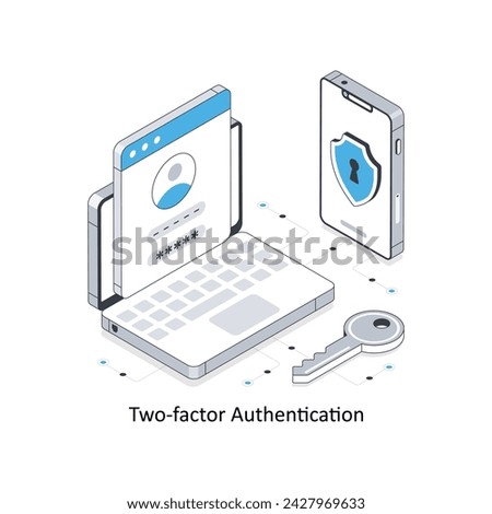 Two-Factor Authentication isometric stock illustration. EPS File stock illustration