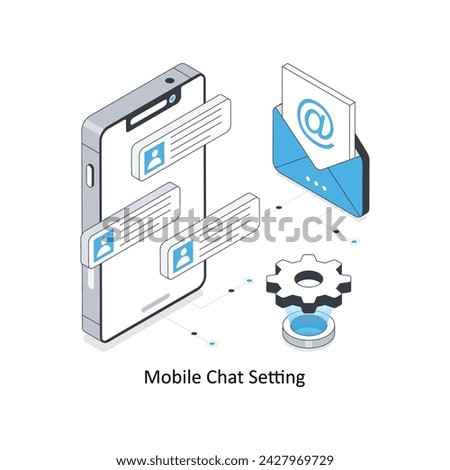 Mobile Chat Setting isometric stock illustration. EPS File stock illustration