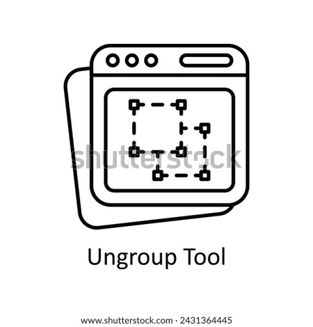 Ungroup Tool vector outline Icon Design illustration. Graphic Design Symbol on White background EPS 10 File