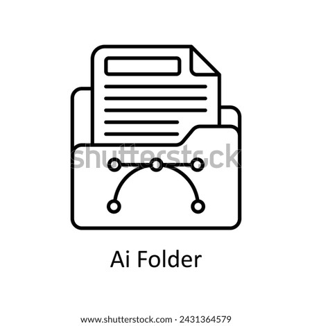 Ai Folder vector outline Icon Design illustration. Graphic Design Symbol on White background EPS 10 File