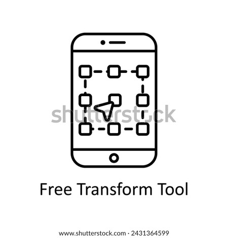 Free Transform Tool vector outline Icon Design illustration. Graphic Design Symbol on White background EPS 10 File
