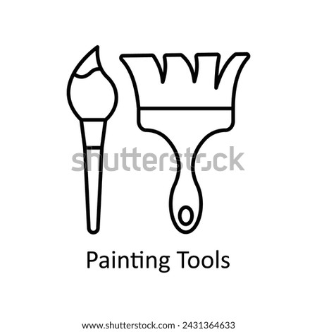 Painting Tools vector outline Icon Design illustration. Graphic Design Symbol on White background EPS 10 File