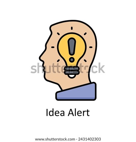 Idea Alert vector filled outline Icon Design illustration. Graphic Design Symbol on White background EPS 10 File