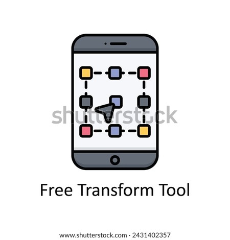 Free Transform Tool vector filled outline Icon Design illustration. Graphic Design Symbol on White background EPS 10 File