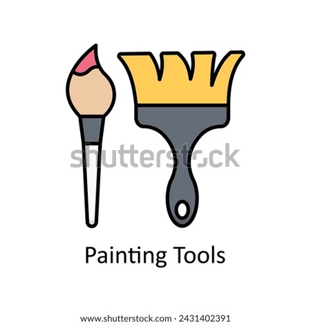 Painting Tools vector filled outline Icon Design illustration. Graphic Design Symbol on White background EPS 10 File