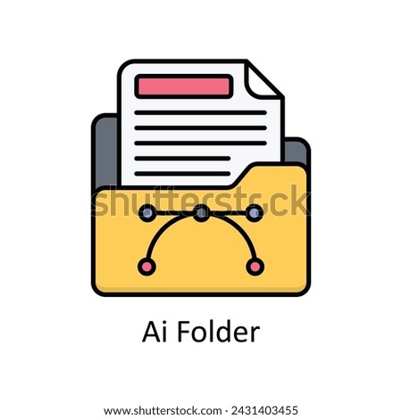 Ai Folder vector filled outline Icon Design illustration. Graphic Design Symbol on White background EPS 10 File