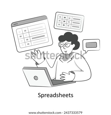 Spreadsheets Flat Style Design Vector illustration. Stock illustration