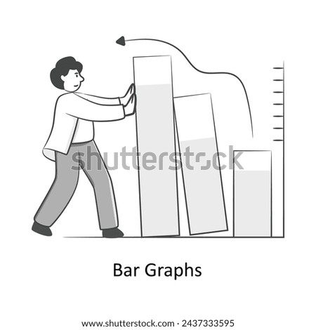 Bar Graphs Flat Style Design Vector illustration. Stock illustration