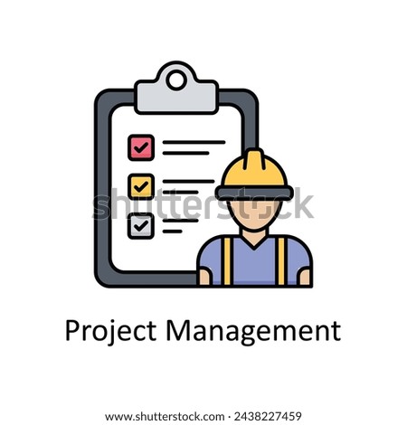Project Management vector filled outline icon design illustration. Manufacturing units symbol on White background EPS 10 File
