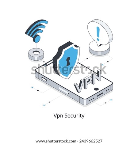 Vpn Security isometric stock illustration. EPS File stock illustration.