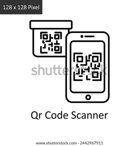 Qr Code Scanner  vector outline icon design illustration. Logistics Delivery symbol on White background EPS 10 File