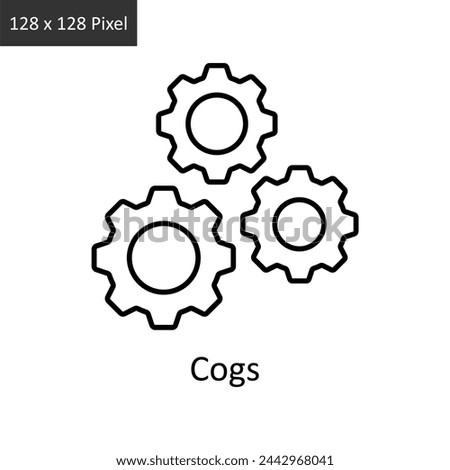 Cogs vector outline icon design illustration. Logistics Delivery symbol on White background EPS 10 File