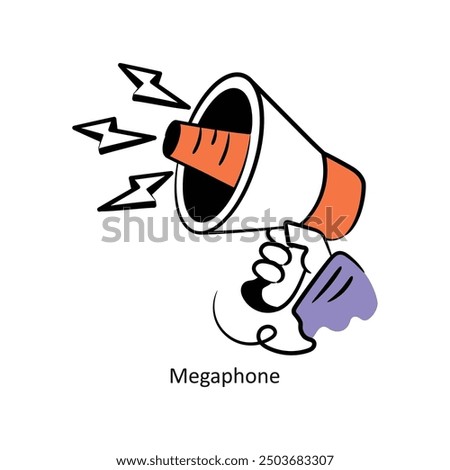 Megaphone filled outline Style Design Vector Stock illustration. 