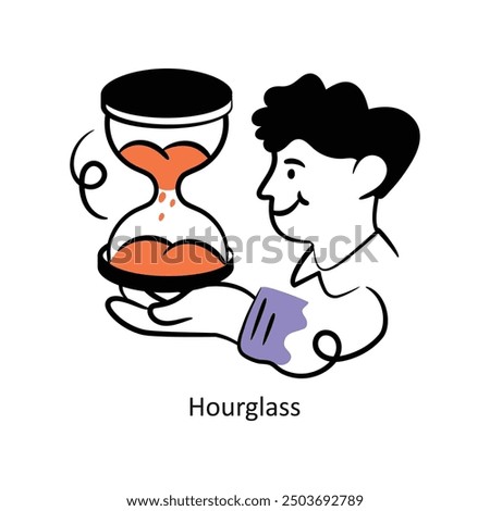 Hourglass filled outline Style Design Vector Stock illustration. 