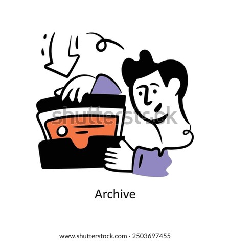 Archive filled outline Style Design Vector Stock illustration. 