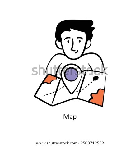 Map filled outline Style Design Vector Stock illustration. 