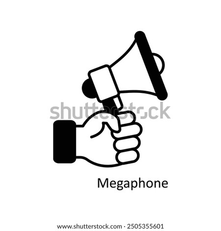 Megaphone  vector filled outline Icon Design illustration. Graphic Design Symbol on White background EPS 10 File