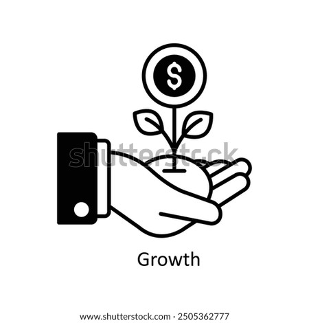 Growth vector filled outline Icon Design illustration. Graphic Design Symbol on White background EPS 10 File