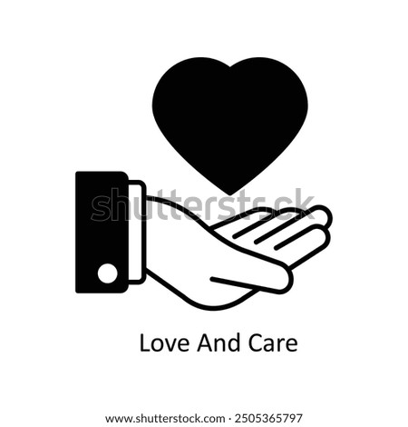 Love and care vector filled outline Icon Design illustration. Graphic Design Symbol on White background EPS 10 File