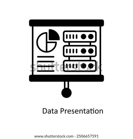 Data Presentation vector  solid Icon Design illustration. Smart Home and Technology Symbol on White background EPS 10 File