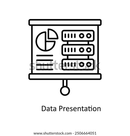 Data Presentation vector  outline Icon Design illustration. Smart Home and Technology Symbol on White background EPS 10 File