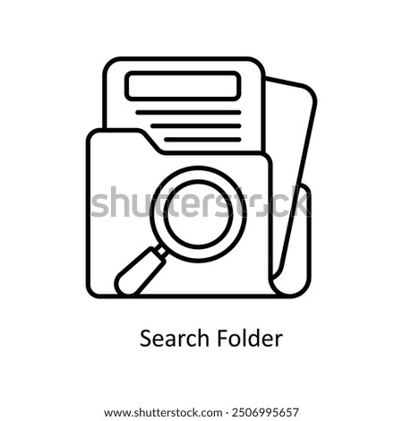 Search Folder vector  outline Icon Design illustration. Smart Home and Technology Symbol on White background EPS 10 File