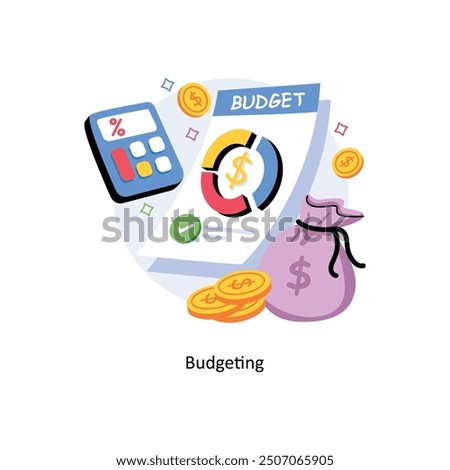 Budgeting Concepts Style illustrations. EPS