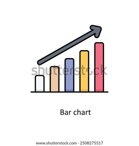 Bar chart vector filled outline Icon Design illustration. Graphic Design Symbol on White background EPS 10 File