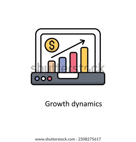 Growth dynamics vector filled outline Icon Design illustration. Graphic Design Symbol on White background EPS 10 File