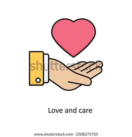 Love and care vector filled outline Icon Design illustration. Graphic Design Symbol on White background EPS 10 File