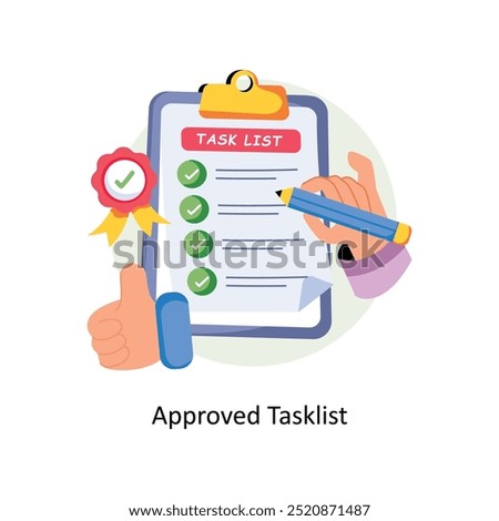 Approved Tasklist concepts style illustration. EPS 10 File