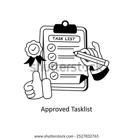 Approved Tasklist concepts style illustration. EPS 10 File