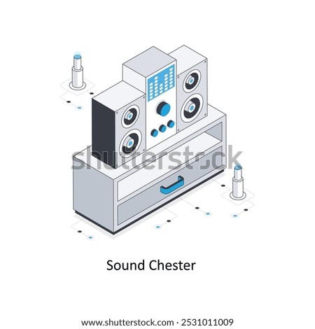 Sound Chester Isometric stock illustration. EPS File stock illustration